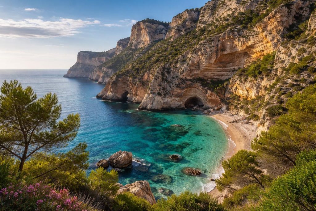 découvrez cala del moraig, un site exceptionnel pour explorer ses falaises impressionnantes et ses trésors géologiques uniques. partez à l'aventure au cœur de paysages naturels préservés.