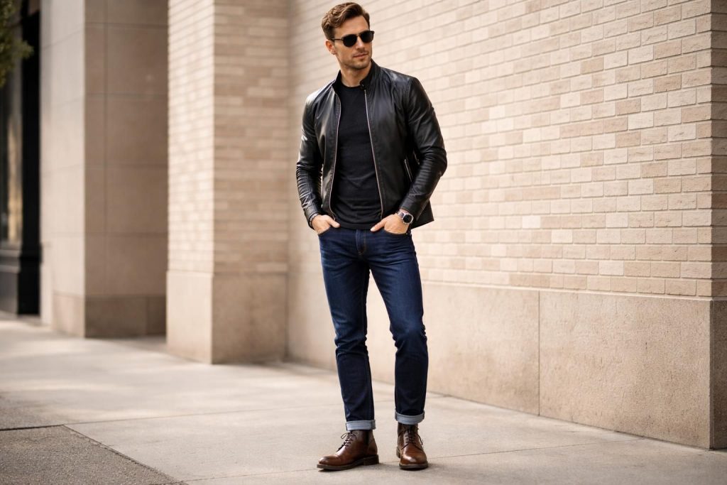 découvrez comment associer parfaitement vos chaussures avec une veste en cuir pour un style masculin tendance et élégant.