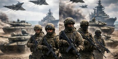 analyse approfondie comparant la puissance militaire de l'armée française et de l'armée russe, couvrant les forces, équipements et stratégies des deux nations.