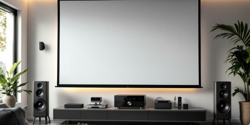 découvrez comment connecter facilement votre écran de projection motorisé à votre système audio pour une expérience audiovisuelle optimale.