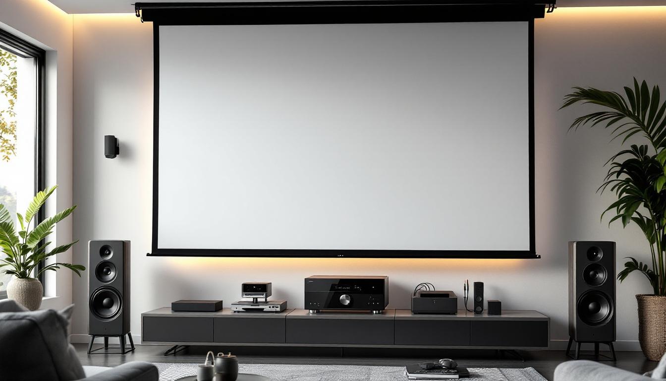 découvrez comment connecter facilement votre écran de projection motorisé à votre système audio pour une expérience audiovisuelle optimale.