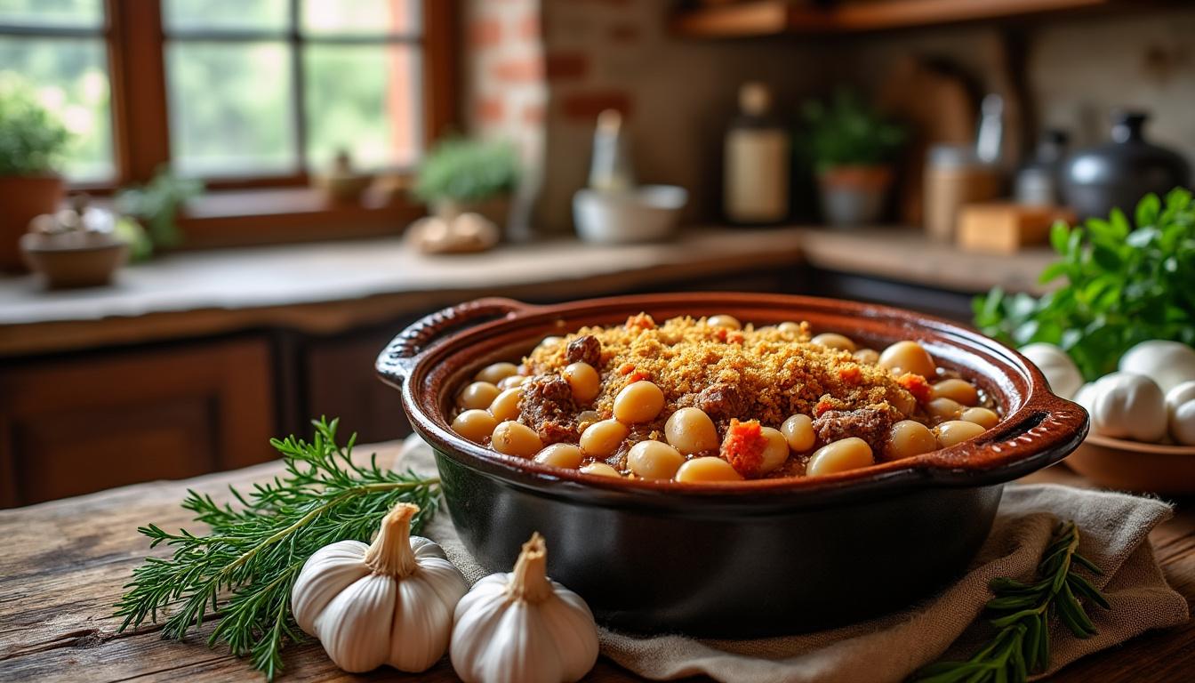 découvrez l'authenticité du cassoulet traditionnel avec la recette marmiton. savourez un plat réconfortant où chaque bouchée révèle la magie des saveurs du sud de la france. idéal pour un repas convivial en famille ou entre amis.