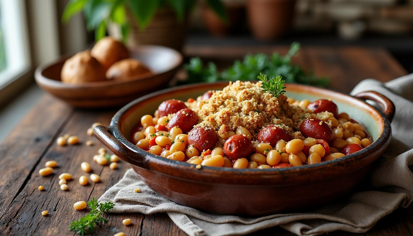 découvrez notre recette de cassoulet express au cookeo, un plat savoureux et réconfortant parfait pour les soirées en famille. facile et rapide à préparer, il ravira vos proches avec ses délicieuses saveurs traditionnelles.