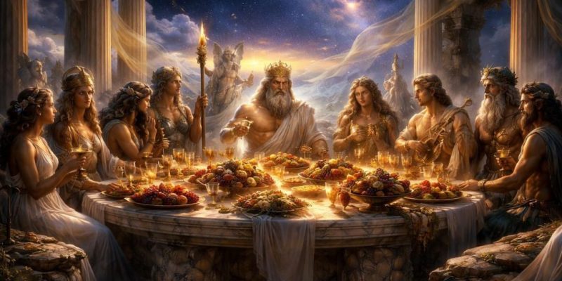 explorez le mystère du repas des dieux de l'olympe et plongez au cœur de la mythologie grecque pour découvrir les secrets divins et légendaires de ce festin céleste.