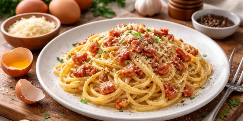 découvrez les secrets d'une carbonara express, facile et rapide à préparer, pour étonner vos invités avec un plat savoureux et authentique.