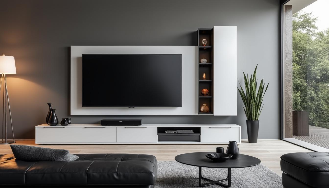 découvrez les meubles tv teneo noir et blanc, idéal pour transformer votre salon en un espace moderne et élégant. alliant design contemporain et fonctionnalité, ces meubles s'intégreront parfaitement dans votre intérieur tout en offrant un rangement optimal.