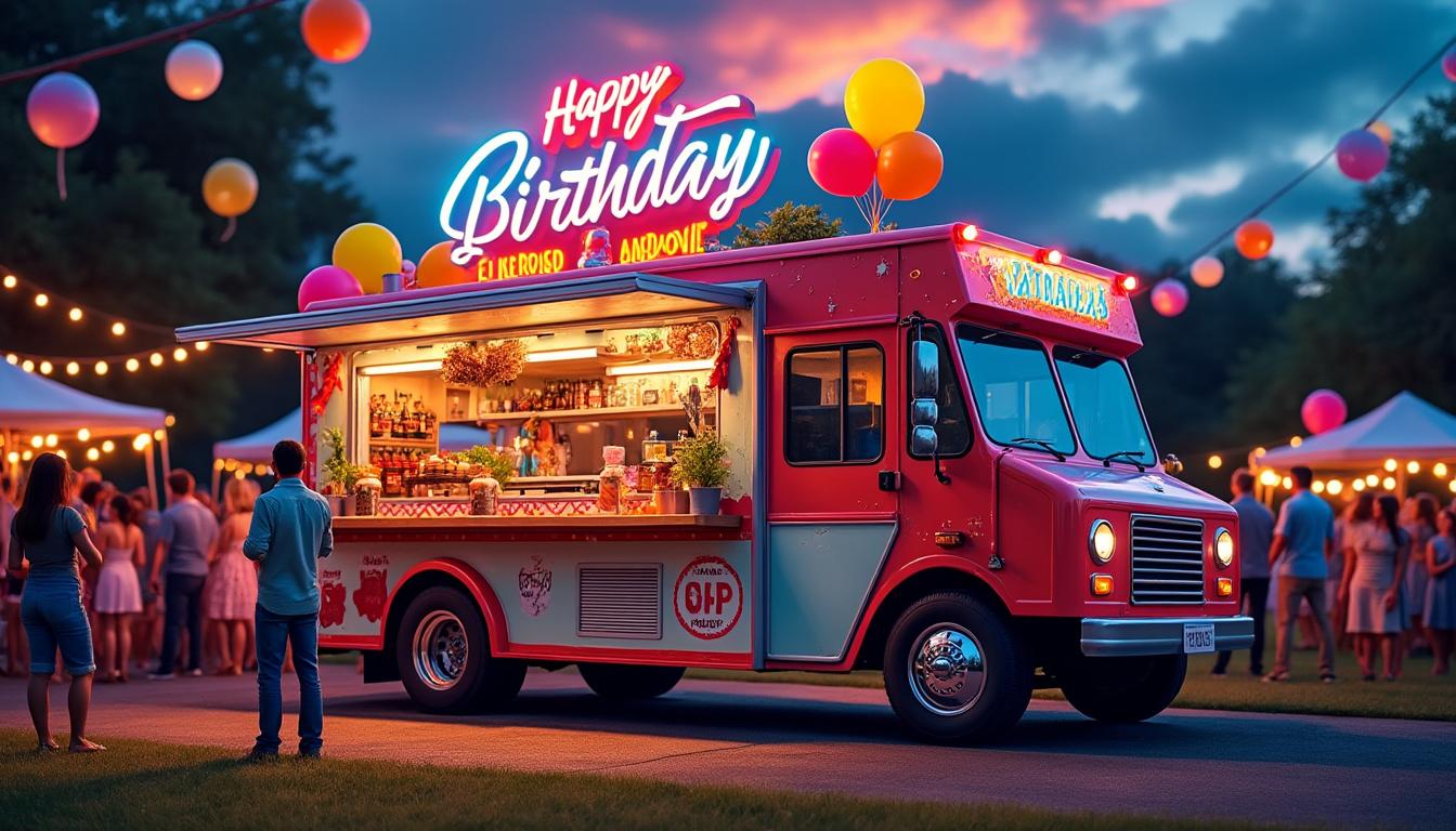 offrez une expérience gastronomique inoubliable à vos invités en louant un food truck original pour votre fête d'anniversaire. ambiance conviviale et menu sur mesure garantis !