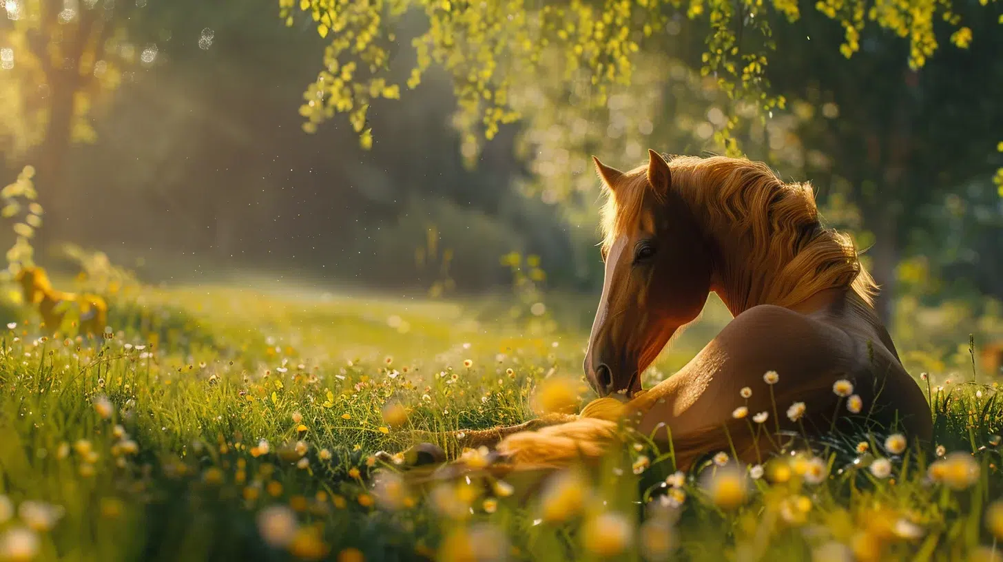 cheval se couche fréquemment