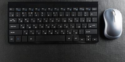 keyboard and mouse on the table .
