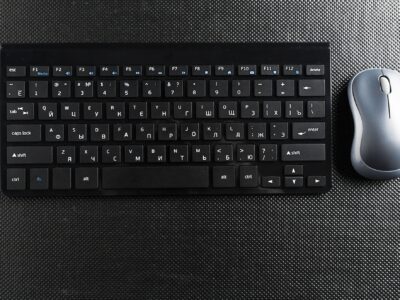 keyboard and mouse on the table .