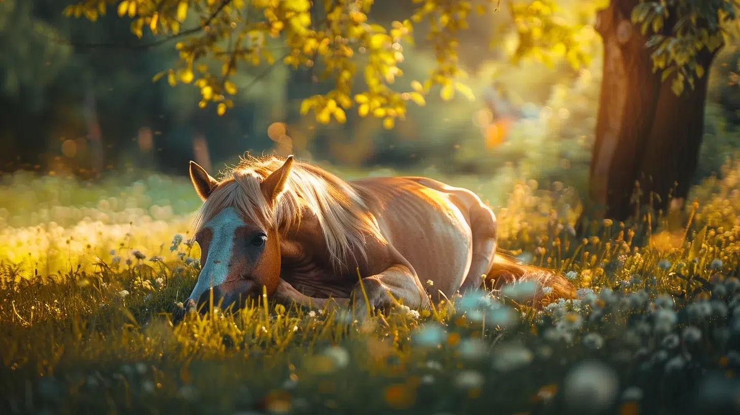 Cheval se couche fréquemment signes d