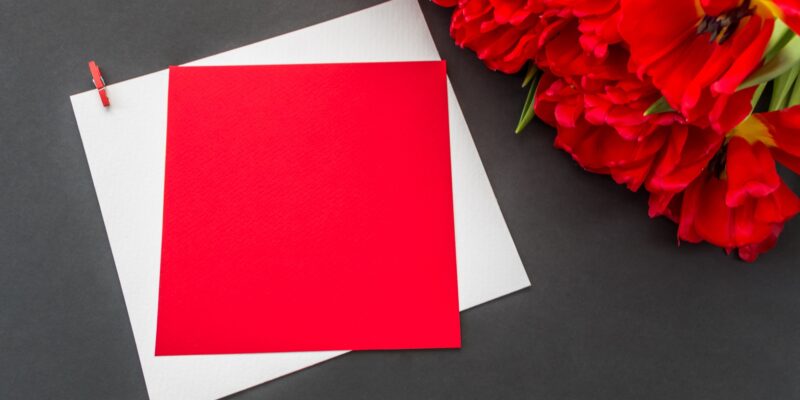 template for cards for birthday, Valentine's Day, Mother's Day, congratulations. Place for text. Red