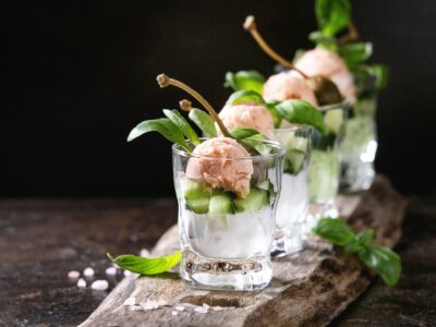 Verrines with salmon pate