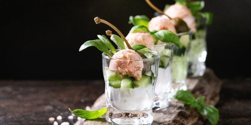 Verrines with salmon pate